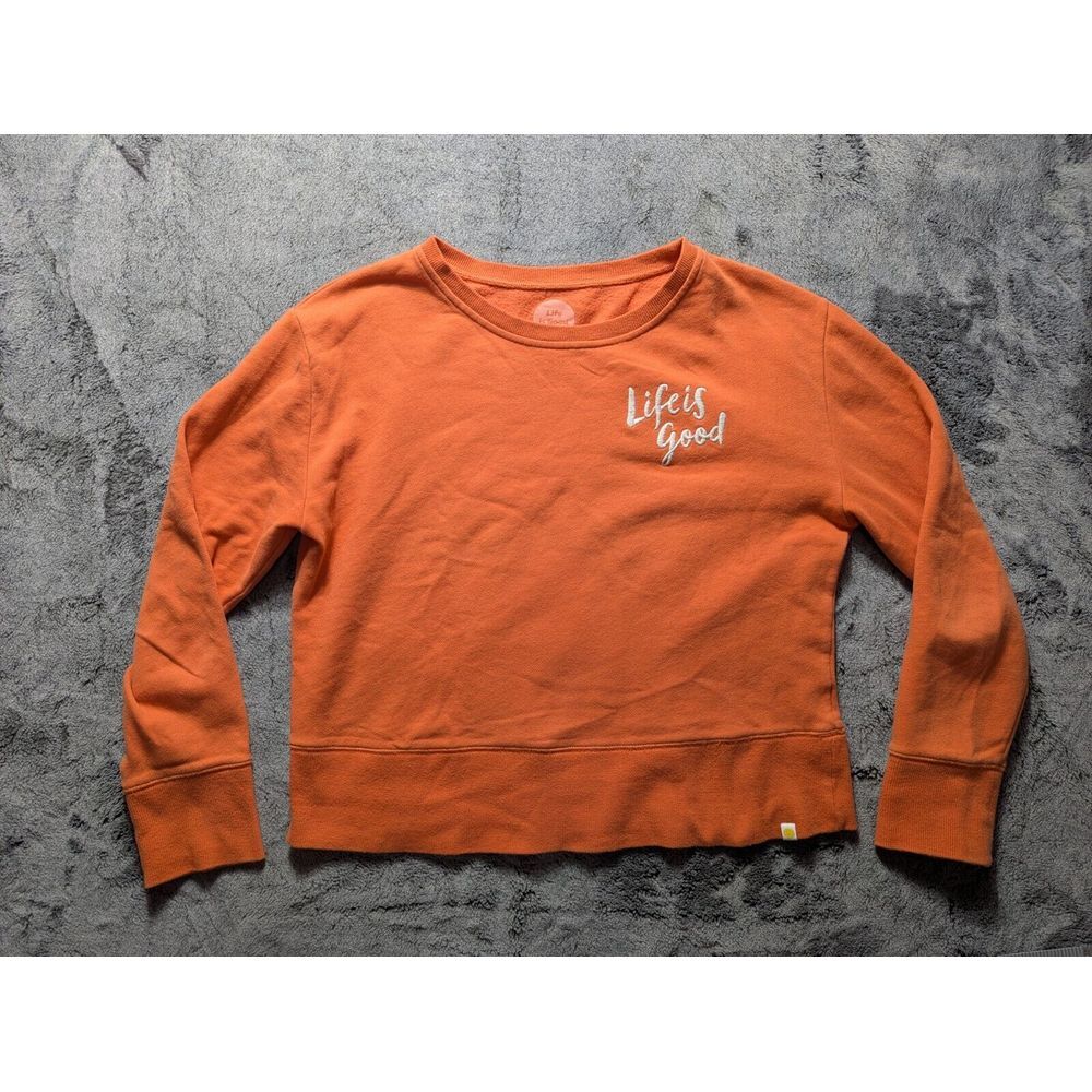 Life Is Good Long Sleeve Sweater Women's Size XS Orange